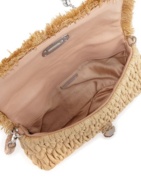 Miu Miu Raffia Shoulder Bag .